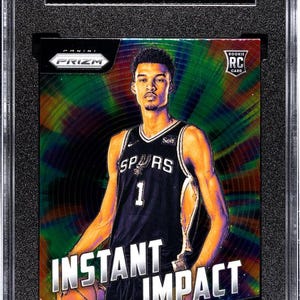 Victor Wembanyama 2023-24 NBA Panini Prizm #3 "Instant Impact" Rookie Card SGC 9 Mint Graded