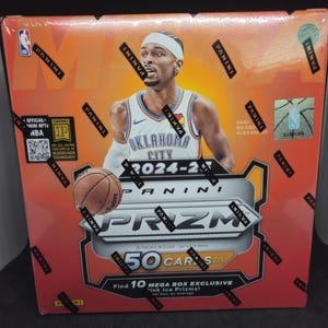Exclusivité Panini Prizm 2024-25 NBA Basketball Mega Box - NEUF - Garantie de 10 prix Pink Ice, 6 inserts/Prizms et 4 prix argent