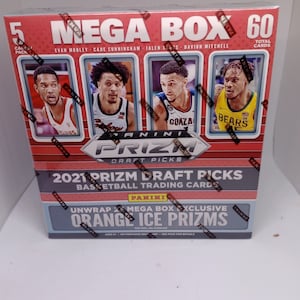 Sélection Panini Prizm Draft Picks 2021-2022 NBA Basketball Mega Hobby Box Exclusive - Scellée en usine - 23 prix Orange Ice