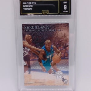 Baron Davis 1999 Fleer Metal #166 Holo Rookie GMA 9 Mint Graded NBA Card