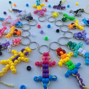Pride Lizard Beaded Keychain Gay Lesbian Bi Bisexual Trans Nonbinary Kandi Pony Beads LGBTQ