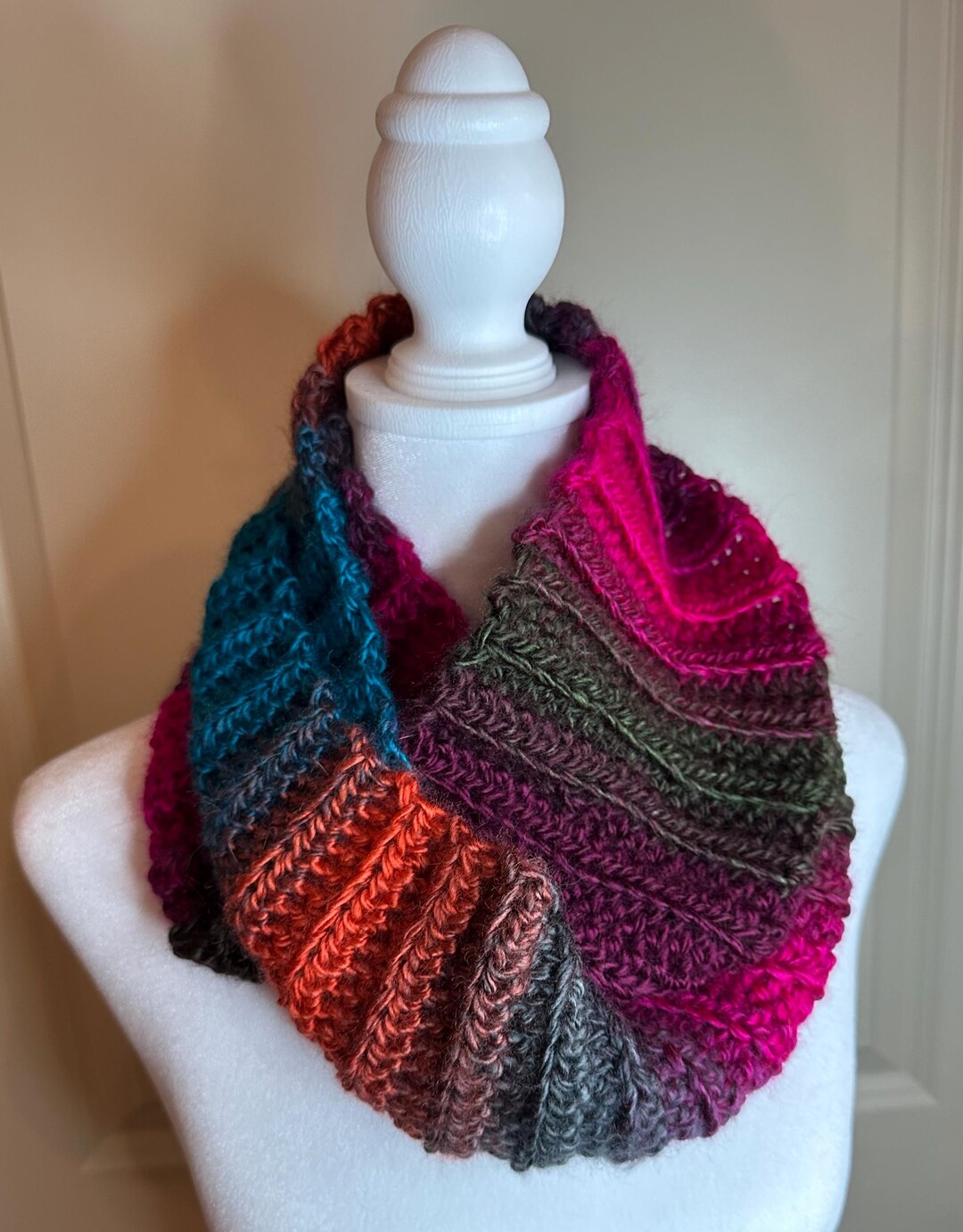 Ombre Space Dye Crochet Scarf - Twilight