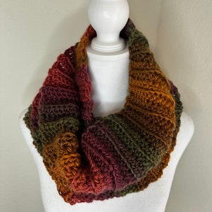 Ombré | Crochet | Handmade | Infinity Scarf | Autumn | 55 Inch | 6 Inch Width | 100% Acrylic