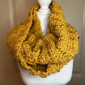 Handmade | Crochet | Infinity Scarf | Tweed | Multiple Color Variations | 100% Acrylic | 60 Inches | Machine Washable