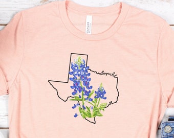 Texas Bluebonnet State Flower tshirt; Wildflower shirt; state flower shirt; Texas lover shirt; Texas state shirt; Bluebonnet tshirt