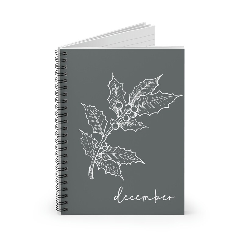 Birth Flower December Spiral Notebook or Journal; Birth Month Flower ...