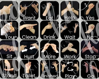 ASL Based Communication Board; with real pictures; Early Childhood Key Words; Digital Download PDF; Autism Communication; Special Needs