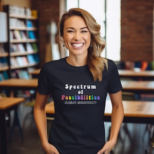 Spectrum of Possibilities Autism Awareness TShirt, Celebrate Neurodiversity t-shirt, Autism Awareness Month, Blue Shirt for Autism Awareness