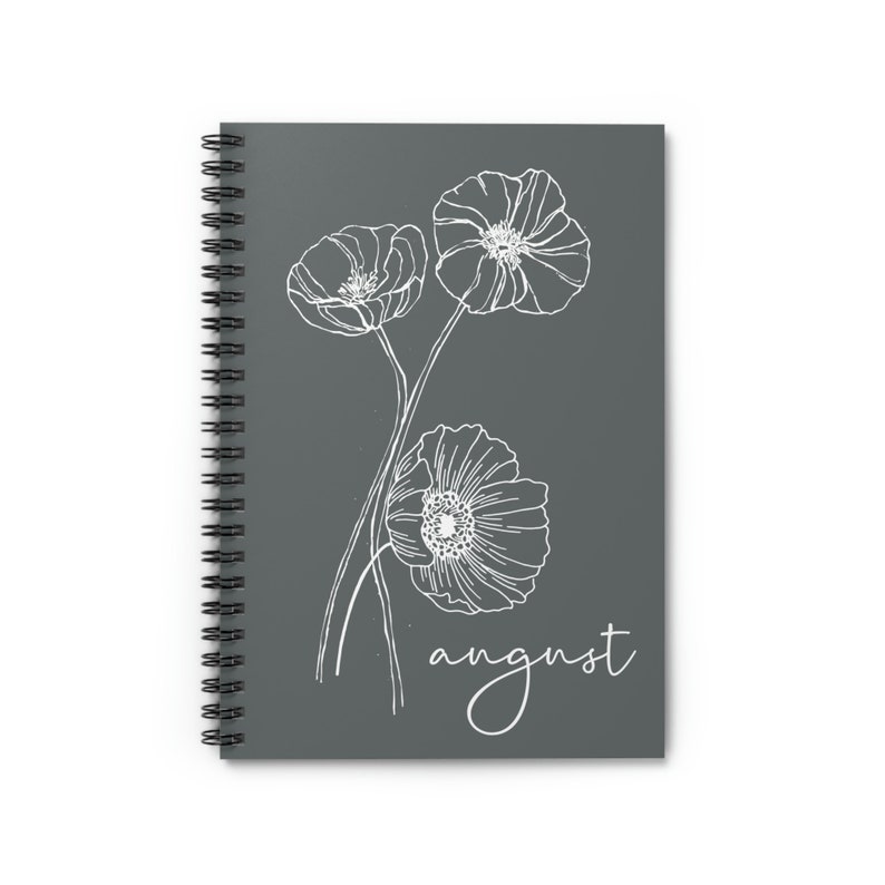Birth Flower August Spiral Notebook or Journal; Birth Month Flower ...