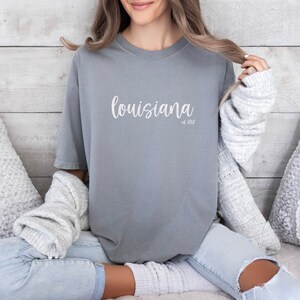 Louisiana State Flower comfort colors shirt; Magnolia flower tshirt; Louisiana State shirt; Louisiana outline shirt image 5