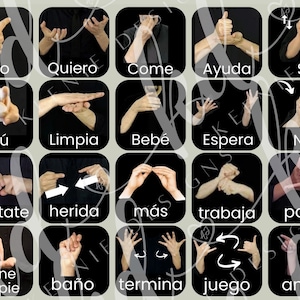 SPANISH ASL Based Communication Board with real pictures; Early Childhood Key Words Spanish Digital PDF;Autism Communication Special Needs