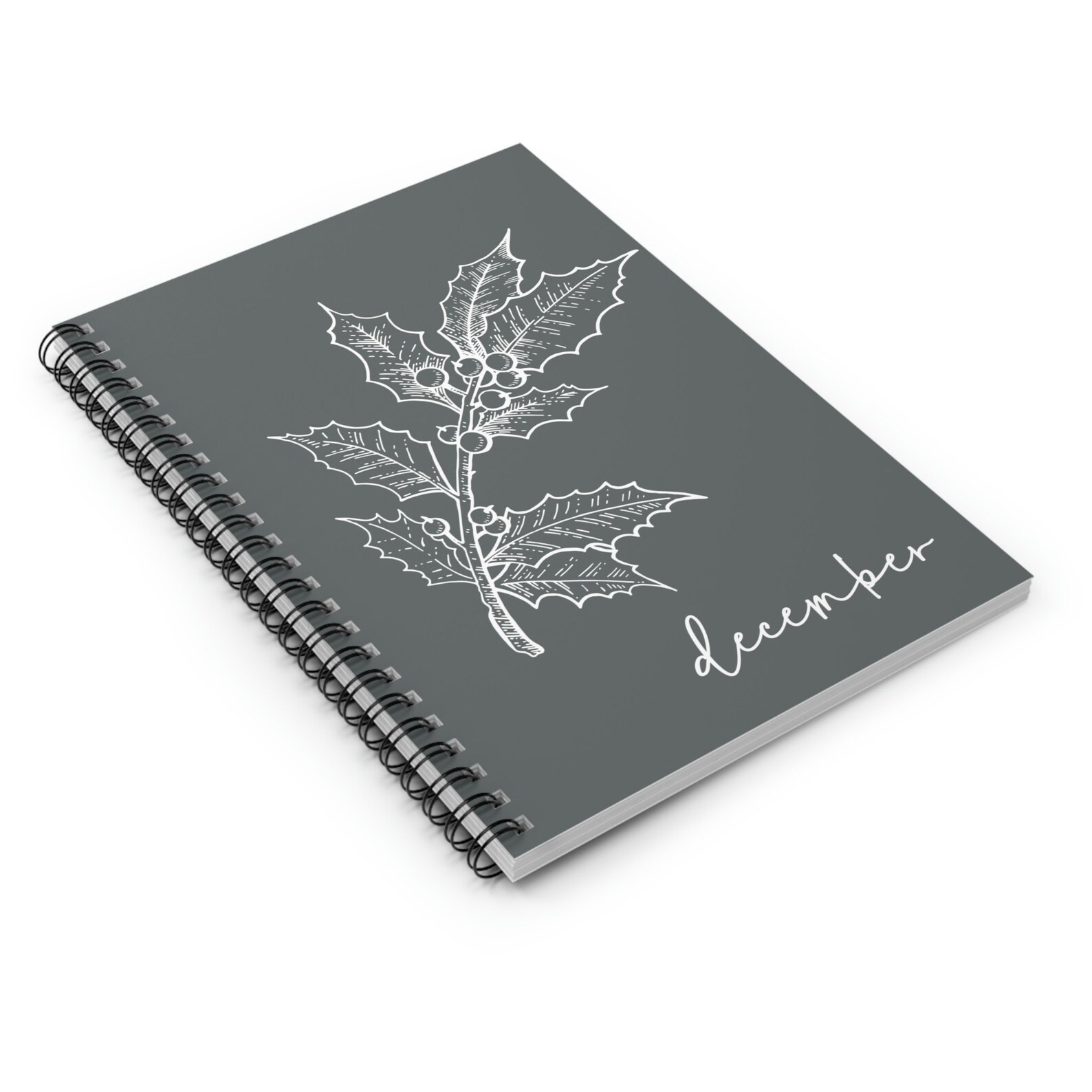Birth Flower December Spiral Notebook or Journal; Birth Month Flower ...