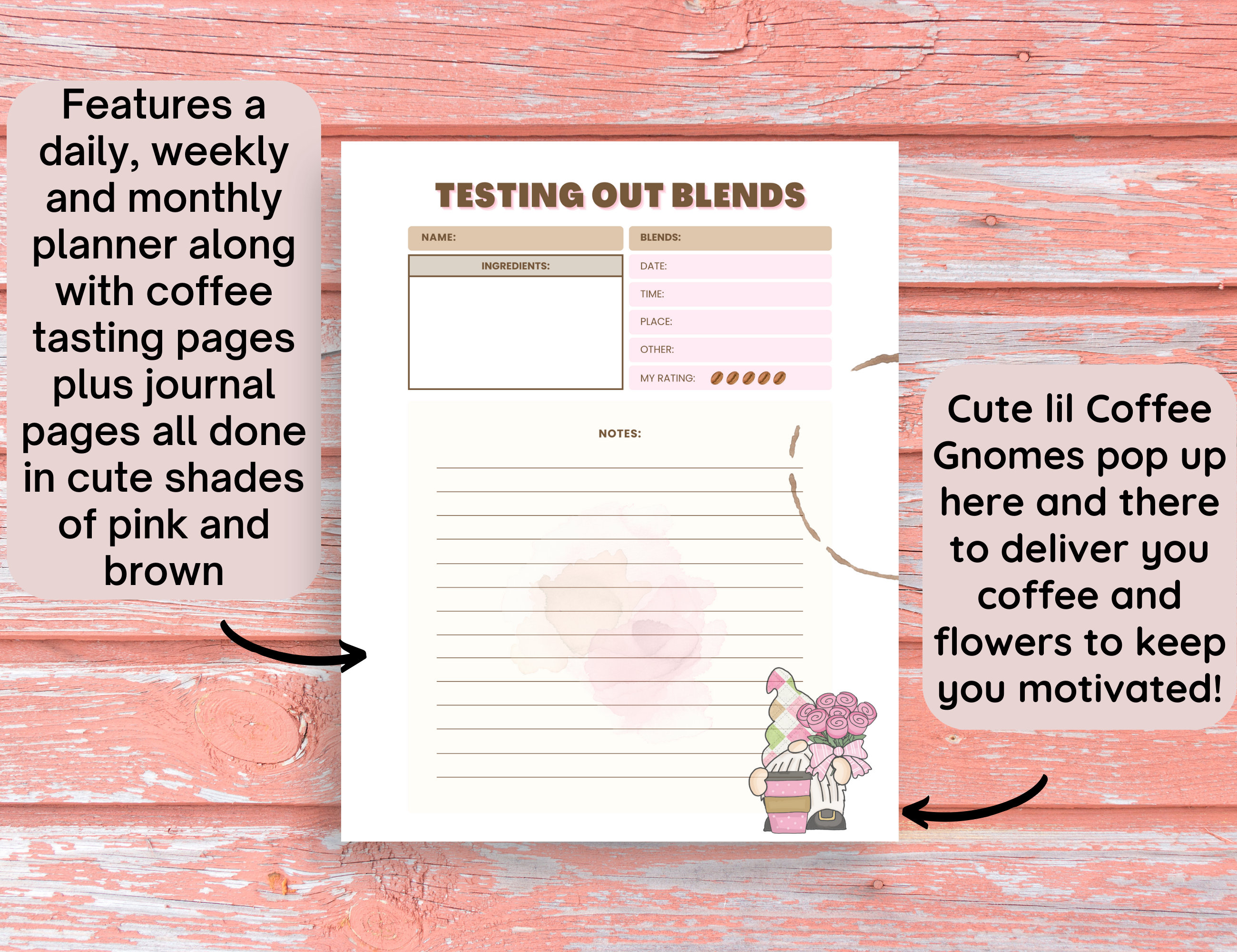 Undated Coffee Planner Printable, Coffee Planner, Coffee Lover Gift ...