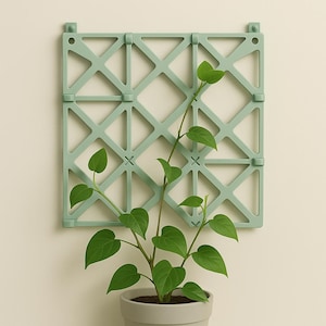 Modular Plant Trellis Panel – 3D Printed Wall-Mounted Vine Support | Set of 3 | Indoor Climbing Plant Decor