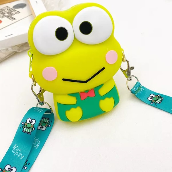 Cute Kawaii Cartoon Silicone Coin Purse with Lanyard