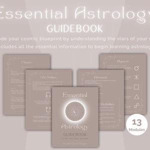 Printable Astrology Guidebook PDF - 13 Modules Essential Astrology Information - Self Study Digital E Book - Learn To Read Birth/Natal Chart