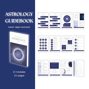 Printable Astrology Guidebook PDF - 13 Modules Essential Astrology Information - Self Study Digital E Book - Learn To Read Birth/Natal Chart