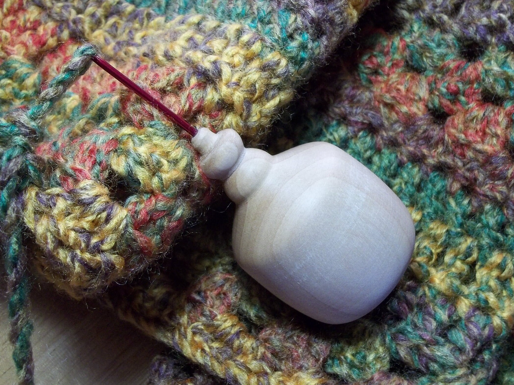 Hand Made 2mm Maple Wood Crochet Hook Ergonomic Fat Handle for Arthritis  Chunky Boy 