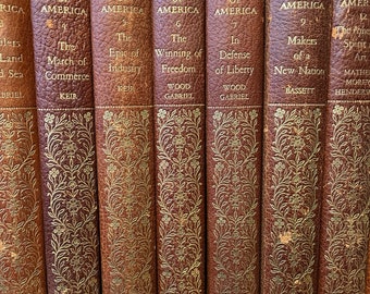 1925 The Pageant of America-A Pictorial History of the United States, Libery Bell Limited Numbered & Signed Edition, Complete in 15 Volumes