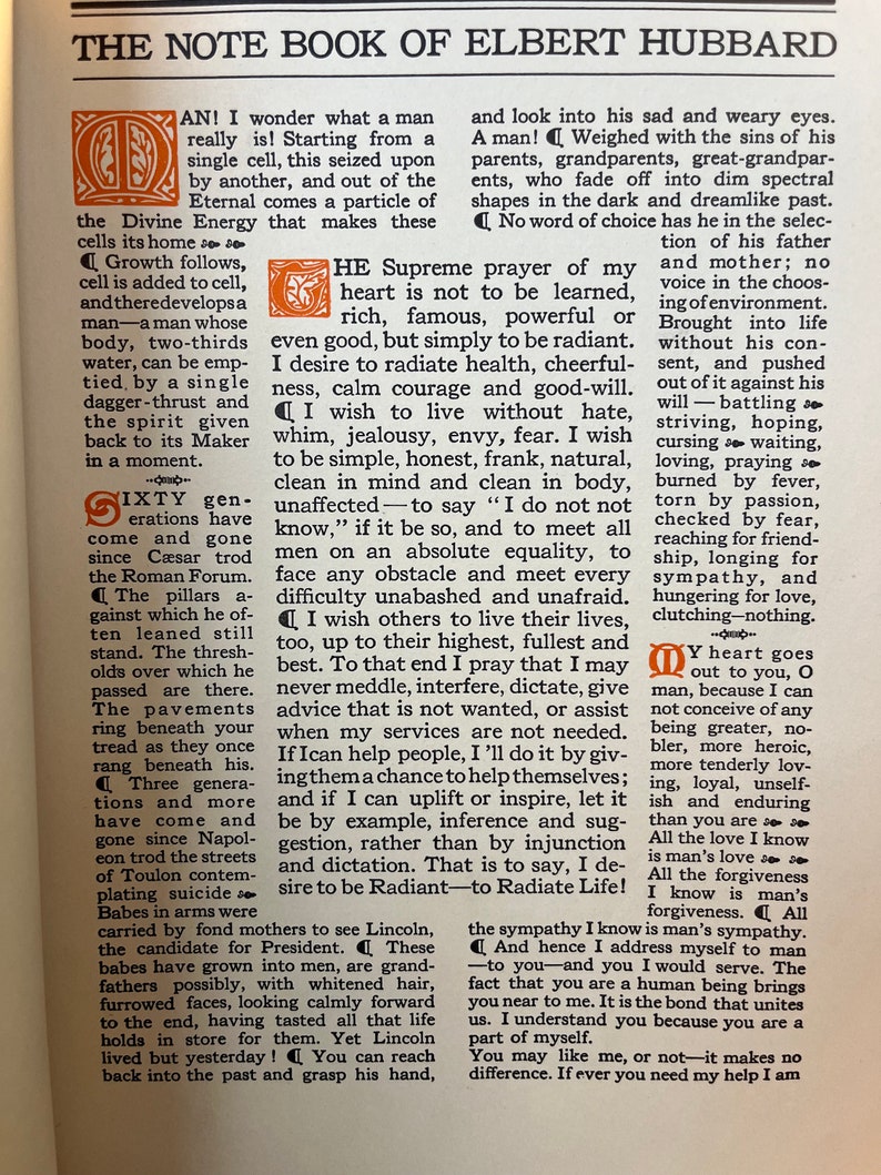 1927 1st Edition The Note Book Of Elbert Hubbard: Mottos, Epigrams, Short Essays, Passages, Orphic Sayings and Preachments image 5