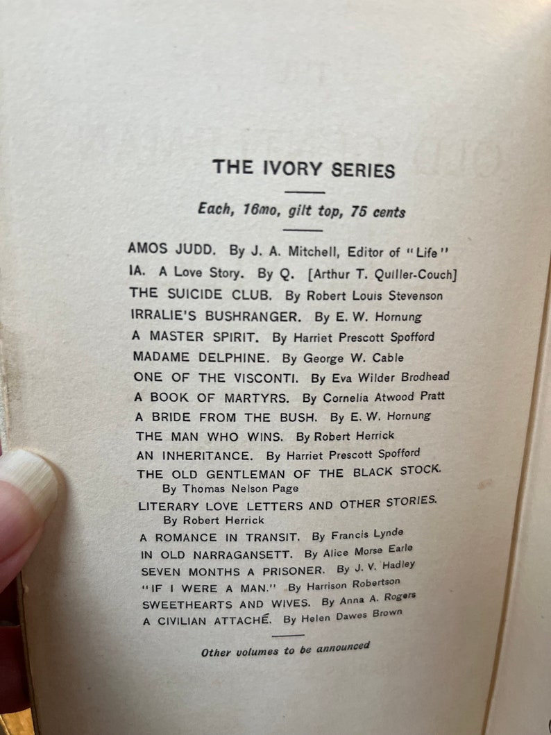 1899 The Old Gentleman Of The Black Stock by Thomas Nelson Page image 3