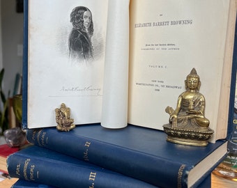 1889 Poemas de Elizabeth Barrett Browning Volúmenes I, 2, 3 y 5. Cartas y ensayos Volumen 2.