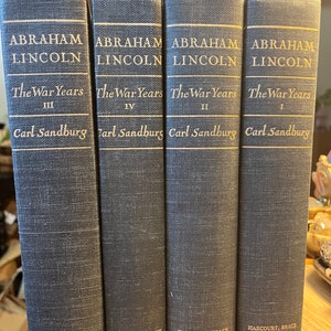 1939 1st Ed. Abraham Lincoln: The War Years (Four Volumes, complete) by Carl Sandburg. Harcourt Brace & Company