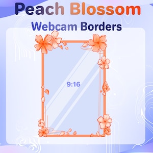 May include: A peach blossom webcam border with a 9:16 aspect ratio. The border is made of pink flowers and petals.