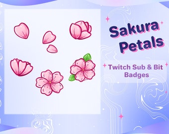 桜の花びらTwitchサブバッジ：桜ロイヤルティバッジ