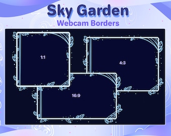 スカイガーデンウェブカメラの境界線：ボタニカルブルーの葉 - Twitch OBSオーバーレイ