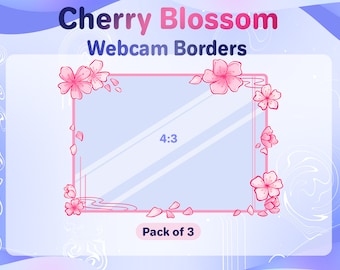 Cherry Blossom Webcam Border: Kawaii Sakura Webcam Stream Overlay
