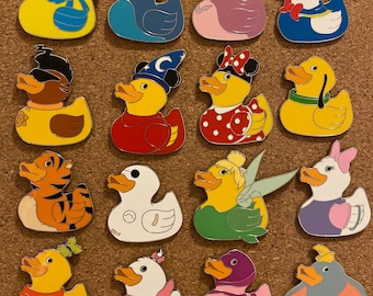 Disney Pins, Disney Ducks Series 1 and 2, Angel, Stitch, Donald, Daisy, Dumbo, Baymax, Cheshire, Powerline, Pluto, Minnie, Sorcerer, Pooh