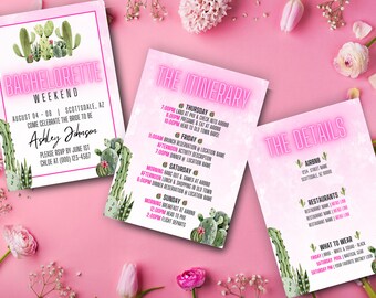Scottsdale Bachelorette Itinerary Template | 5"x7" Template | Editable in Canva | Printable | Digital Download