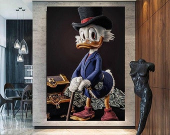 Paperon dè Paperoni art inspired - Mcduck scrooge golden casket decorazione casa decorazione ufficio decorazione parete stampa alta qualità