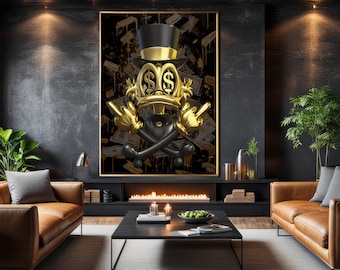 SCROOGE MCDUCK GOLD Dollars - Limited Edition - Get the large painting of the richest Scrooge McDuck ever