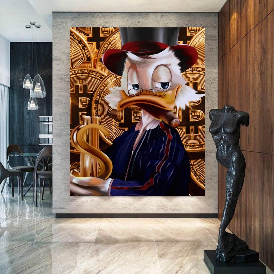 Scroog Mcduck Gold Bitcoin Dollar Paperon Dè Paperoni Printable Art  Contemporary Art Wall Art Office Wall Art Modern Digital Art - Etsy