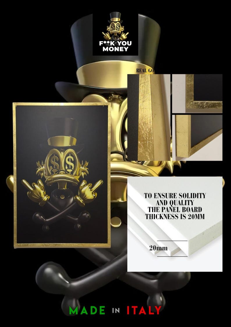Scrooge McDuck inspired Gold Dollar - Contemporary wall art Office wall art Printable art Modern digital art image 9