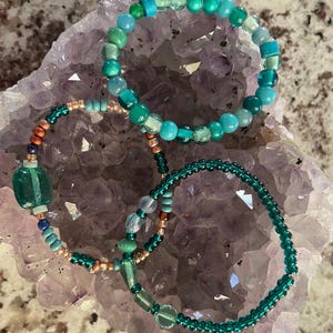 3 Handmade beaded bracelets