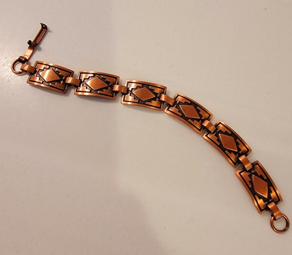 1950's AZTEC COPPER BRACELET - image 1