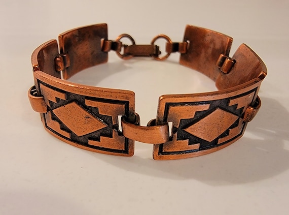 1950's AZTEC COPPER BRACELET - image 2