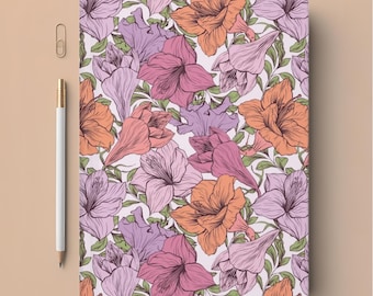 Boho Floral Gratitude Journal, Manifesation Journal, Aesthetic Stationery, Hardcover Journal, Gift for her, self care gift, graduation gift