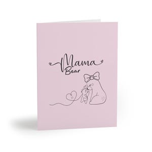 Cartão de Dia das Mães, Pacote com 8 cartões de Dia das Mães da Mamãe Ursa, Cartões da Mamãe Ursa, Presente de Chá de Bebê, Cartões de Dia das Mães