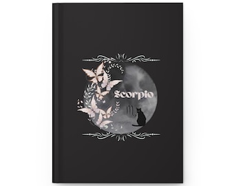 Scorpio Journal, Scorpio Notebook, Astrology Gift, Notebook for Manifestation, Gratitude Journal for Intention Setting & Moon Phases