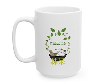 Matcha Glass, Matcha Glass, Matcha Set, Botanical Ceramic Mug - Eco-Friendly Drinkware for Matcha lovers, Matcha Girly Coffee Mug