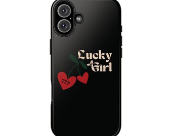 iPhone Case, iPhone 16 Plus case, Lucky Girl Phone Case, Protective Tough Phone Cases, Lucky Girl Aesthetic