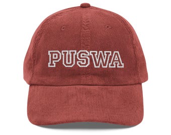 Puswa, Tell Me Lies Merch, Vintage Corduroy Cap Embroidery, College Merch