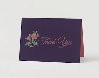 Floral Thank You Cards, Elegant Stationery with Envelopes