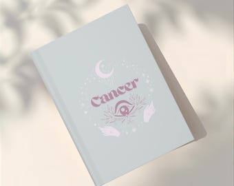 Astrology Journal for Cancer Zodiac Signs, Astrology Notebook, Gift For Her, Hardcover Journal Matte