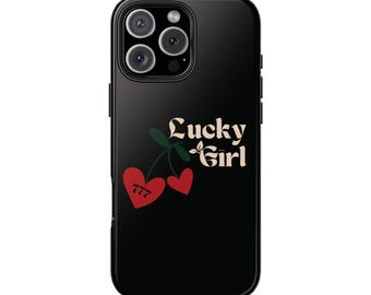 iPhone Case, iPhone 16 Pro Max case, Lucky Girl Phone Case, Protective Tough Phone Cases, Lucky Girl Aesthetic