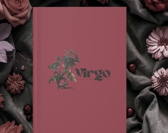 Virgo Zodiac Sign, Astrology Notebook, Gratitiude Journal, Virgo Journal, Moon Phase Cycle Hardcover Journal Matte